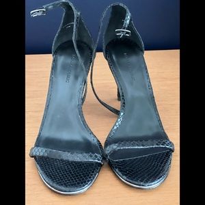 Banana Republic Black snakeskin Metallic jeweled Zara sandal.